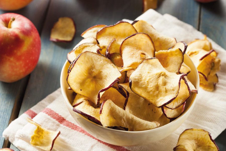 Chips de maçã com canela